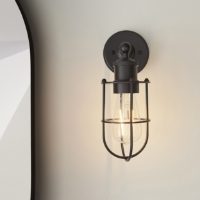 Black Caged Wall Light E27 (Excluding Lamp)