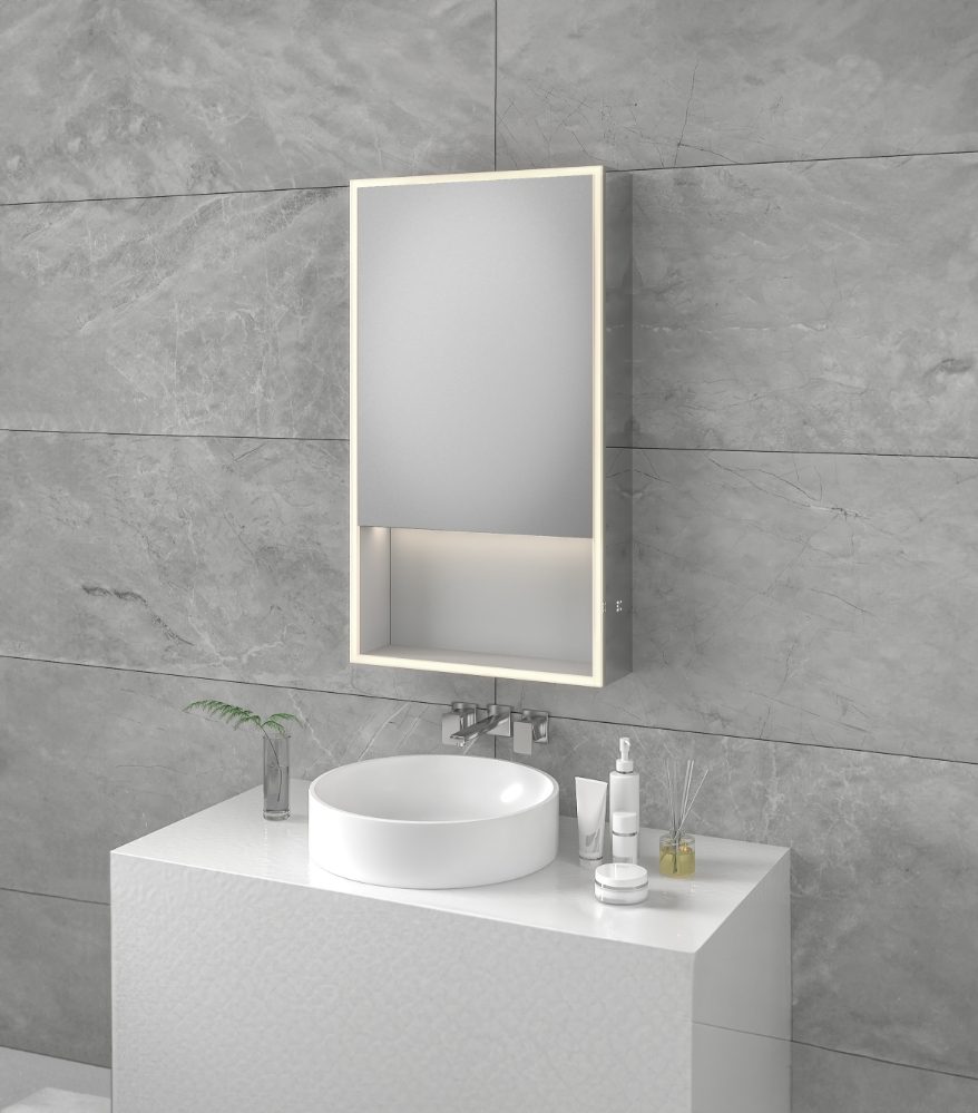 Apollo Tunable LED Mirror Cabinet with Speaker, Shaver Socket, USB ...