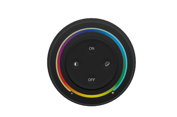 Rainbow Round Remote Control for RGB LED Lighting Black