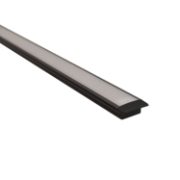 2m Matt Black Recessed Extrusion with Opal Diffuser